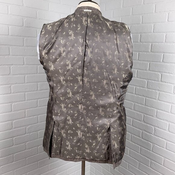 Joseph Abboud Blazer Men 40‎ Brown Blue Plaid Nova Fides Heritage Linen Jacket - Picture 14 of 15